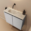 MONDIAZ TURE-DLUX Meuble toilette - 60cm - Plata - EDEN - vasque Ostra - position gauche - sans trou de robinet SW1104978