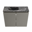 MONDIAZ TURE-DLUX Meuble toilette - 60cm - Smoke - EDEN - vasque Lava - position gauche - sans trou de robinet SW1104058