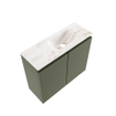 MONDIAZ TURE-DLUX Meuble de toilettes 60 cm Army. Lavabo EDEN Frappe position droite. Sans trou de robinet. SW1102663