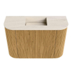 Mondiaz JOYA-DLUX 63.2cm toiletmeubel - ronding links en rechts kleur Oak - Wastafel FAYE positie Midden Zonder kraangat kleur Meli. SW1423968