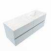 Mondiaz VICA-DLUX Ensemble de meuble de salle de bain - 130cm - meuble sous-vasque argile - 4 tiroirs - lavabo encastré nuage droite - 1 trou de robinet - version haute 60cm - ostra SW1085635