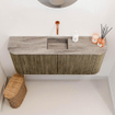 Mondiaz JOYA-DLUX 103.2cm meuble de salle de bains - arrondi gauche et droite couleur Dusk - Vasque FAYE position Milieu Sans trou de robinet couleur Oza SW1426029