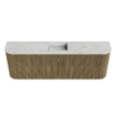 Mondiaz JOYA-DLUX Meuble de salle de bains 123,2cm - arrondi gauche et droite couleur Dusk - Vasque FAYE position Milieu Sans trou de robinet couleur Opalo. SW1423377