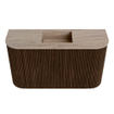 Mondiaz JOYA-DLUX 73.2cm toiletmeubel - ronding links en rechts kleur Walnut - Wastafel FAYE positie Midden Zonder kraangat kleur Saba. SW1424684