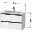 Duravit Ketho 2 meuble sous lavabo avec 2 tiroirs 81x39x54.9cm avec poignées anthracite graphite super mat SW771855
