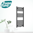 FugaFlow Eccelente Acces badkamer radiator 60x120cm recht middenaansluiting 561watt mat zwart - Black Friday - SW1123357