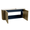 Mondiaz JOYA-DLUX Meuble de toilette 103,2cm - arrondis gauche et droite couleur Dusk - Vasque FAYE position Milieu Sans trou de robinet couleur Meli SW1425886
