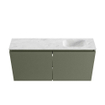 MONDIAZ TURE-DLUX Meuble toilette - 100cm - Army - EDEN - vasque Opalo - position droite - sans trou de robinet SW1104173