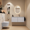MONDIAZ TURE-DLUX Meuble toilette - 120cm - Cale - EDEN - vasque Glace - position centrale - 1 trou de robinet SW1103233