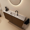 MONDIAZ TURE-DLUX Meuble toilette - 100cm - Rust - EDEN - vasque Glace - position centrale - 1 trou de robinet SW1103493