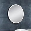 Wiesbaden Maro spiegel rond met LED, dimbaar en spiegelverwarming 60 cm mat zwart SW296067