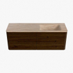 Mondiaz CIRO-DLUX Badkamermeubelset - 140x45x50cm - Solid surface wastafel Saba - 1 wasbak Rechts - 1 kraangat - 4 lades - Walnut SW1530689