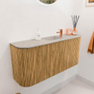 Mondiaz JOYA-DLUX 93.2cm toiletmeubel - ronding links en rechts kleur Oak - Wastafel FAYE positie Midden 1 kraangat kleur Opalo. SW1422167