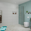 FugaFlow Eccelente Vetro Douche à l'italienne - 40x200cm - verre nervuré - Inox brossé SW1124866