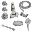 BRAUER Chrome Edition Regendoucheset inbouw - hoofddouche 20cm - 3 gladde knoppen - inclusief inbouwdeel - rechte wandarm - handdouche rond 3 standen - chroom SW398017