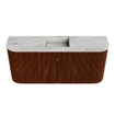 Mondiaz JOYA-DLUX 93.2cm toiletmeubel - ronding links en rechts kleur Ruby - Wastafel FAYE positie Midden 1 kraangat kleur Glace. SW1423599