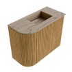 Mondiaz JOYA-DLUX 51.6cm toiletmeubel - ronding links kleur Oak - Wastafel FAYE positie Rechts 1 kraangat kleur Arena. SW1423873