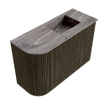 Mondiaz JOYA-DLUX 61.6cm toiletmeubel - ronding links kleur Shadow - Wastafel FAYE positie Rechts 1 kraangat kleur Sombra. SW1425214