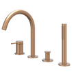 IVY Bond Combinaison de rebord de baignoire - 4 voies - mitigeur - bec pivotant - douchette extractible - cuivre brossé mat PVD SW1031132