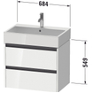 Duravit Ketho 2 meuble bas pour lavabo avec 2 tiroirs 68.4x46x54.9cm avec poignées anthracite noyer foncé mat SW772234