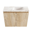 MONDIAZ TURE-DLUX Meuble toilette - 60cm - Washed Oak - EDEN - vasque Frappe - position droite - 1 trou de robinet SW1103083