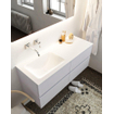 Mondiaz VICA ensemble de meuble de salle de bain - 120cm - meuble sous-vasque cale - 4 tiroirs - lavabo cloud gauche - sans trou de robinet - miroir LED - version XL 60cm haut SW1097837