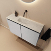 MONDIAZ TURE-DLUX Meuble toilette - 80cm - Plata - EDEN - vasque Opalo - position centrale - sans trou de robinet SW1104510