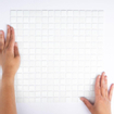 La Mosaic Factory Amsterdam carreau mosaïque - 32,2x32,2cm - carrelage mural et de sol - Carré - Verre mélange blanc Mat SW62121