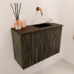 Mondiaz JOYA 60cm meuble de salle de bains - couleur Shadow - Vasque FAYE position Droite Sans trou de robinet couleur Urban SW1421502