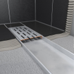 Easy Drain Multi bonde de douche plaque simple avec sortie latérale 9,8x170cm 50mm inox 2301170