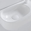 QeramiQ Fuente Ensemble lave-mains - 40x21.5x12cm - droit - lisse - demi-rond - 1 trou de robinet - céramique - robinet lave-mains blanc mat - bonde - siphon abaissé - blanc brillant SW1232801