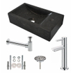 Wiesbaden One Pack Wiesbaden Ensemble complet lave mains en pierre naturelle 40x22x10 percé à droite SW95995