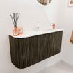 Mondiaz JOYA 81.6cm toiletmeubel - ronding links kleur Shadow - Wastafel FAYE positie Rechts 1 kraangat kleur Talc. SW1421441