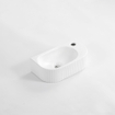 QeramiQ Blend Lavabo pour WC - 40x22x12cm - Droite - Strié - demi-rond - 1 trou de robinet - Céramique - Blanc Mat SW1209543