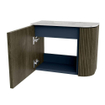 Mondiaz JOYA-DLUX Meuble de salle de bains 51,6cm - arrondi droit couleur Shadow - Vasque FAYE position Gauche Sans trou de robinet couleur Glace SW1422775