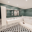 ENSEMBLE DE MEUBLE MONDIAZ LUSH - 180 cm - 2 tiroirs - lavabo cloud - 2 lavabos - 2 trous de robinet - sous-couche SW409503