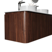 Saniclass Terra Badmeubelset - 120cm - 2 lades - afgeronde hoeken - topblad solid surface - kastanje (walnoot) SW1426285