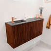 Mondiaz JOYA-DLUX 91.6cm toiletmeubel - ronding rechts kleur Ruby - Wastafel FAYE positie Links 1 kraangat kleur Sombra. SW1425710