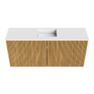 Mondiaz JOYA 90cm toiletmeubel - kleur Oak - Wastafel FAYE positie Midden Zonder kraangat kleur Talc. SW1421121