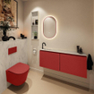 MONDIAZ TURE-DLUX Meuble toilette - 120cm - Fire - EDEN - vasque Opalo - position gauche - 1 trou de robinet SW1104320