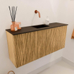 Mondiaz JOYA 90cm meuble de salle de bains - couleur Oak - Vasque FAYE position Milieu Sans trou de robinet couleur Urban SW1421210