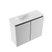 MONDIAZ TURE-DLUX Meuble de toilettes 60cm Plata. EDEN vasque Opalo position gauche. Avec 1 trou de robinet. SW1104470