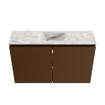 MONDIAZ TURE-DLUX Meuble toilette - 80cm - Rust - EDEN - vasque Glace - position centrale - sans trou de robinet SW1103491