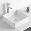 Par Goof Vasque à poser - 38x13x38cm - Céramique - Carré - Brillant Blanc SW1177010