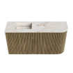 Mondiaz JOYA-DLUX Meuble de salle de bains 81.6cm - arrondi droit couleur Dusk - Vasque FAYE position Gauche Sans trou de robinet couleur Frappe. SW1423107