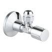GROHE robinet d'arrêt d'angle à raccord compression avec bague d'étanchéité en téflon 1/2 x3/8 avec poignée métallique chromée SW32008