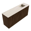 Mondiaz JOYA-DLUX 90cm toiletmeubel - kleur Walnut - Wastafel FAYE positie Rechts 1 kraangat kleur Meli. SW1424414