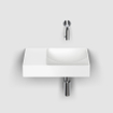 Clou Vale lavabos céramique lave-mains 38x19x7cm sans trou de robinet à gauche Blanc mat SW451451