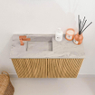 Mondiaz JOYA-DLUX 60cm meuble de toilette - couleur Oak - Vasque FAYE position Gauche 1 trou de robinet couleur Glace. SW1421995