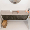 Mondiaz JOYA-DLUX 123.2cm toiletmeubel - ronding links en rechts kleur Shadow - Wastafel FAYE positie Midden 1 kraangat kleur Saba. SW1425160